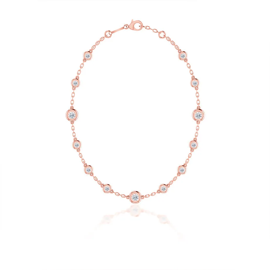 0.24 TCW Round Moissanite Diamond Bezel Style Necklace