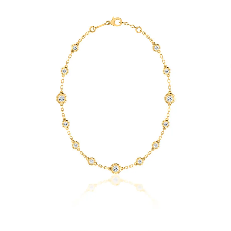 0.24 TCW Round Moissanite Diamond Bezel Style Necklace