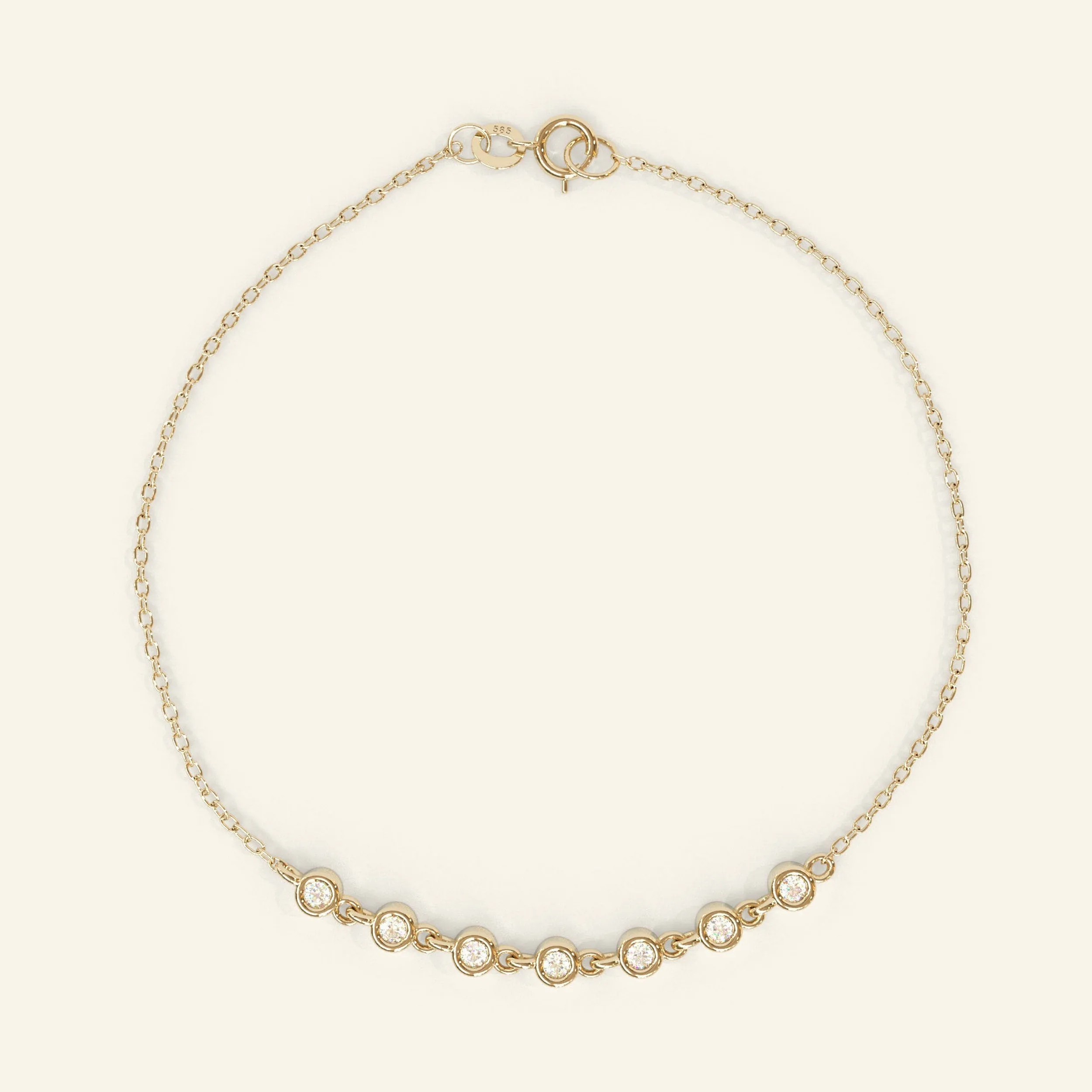 0.91 TCW Round Moissanite Bezel Setting Bracelet