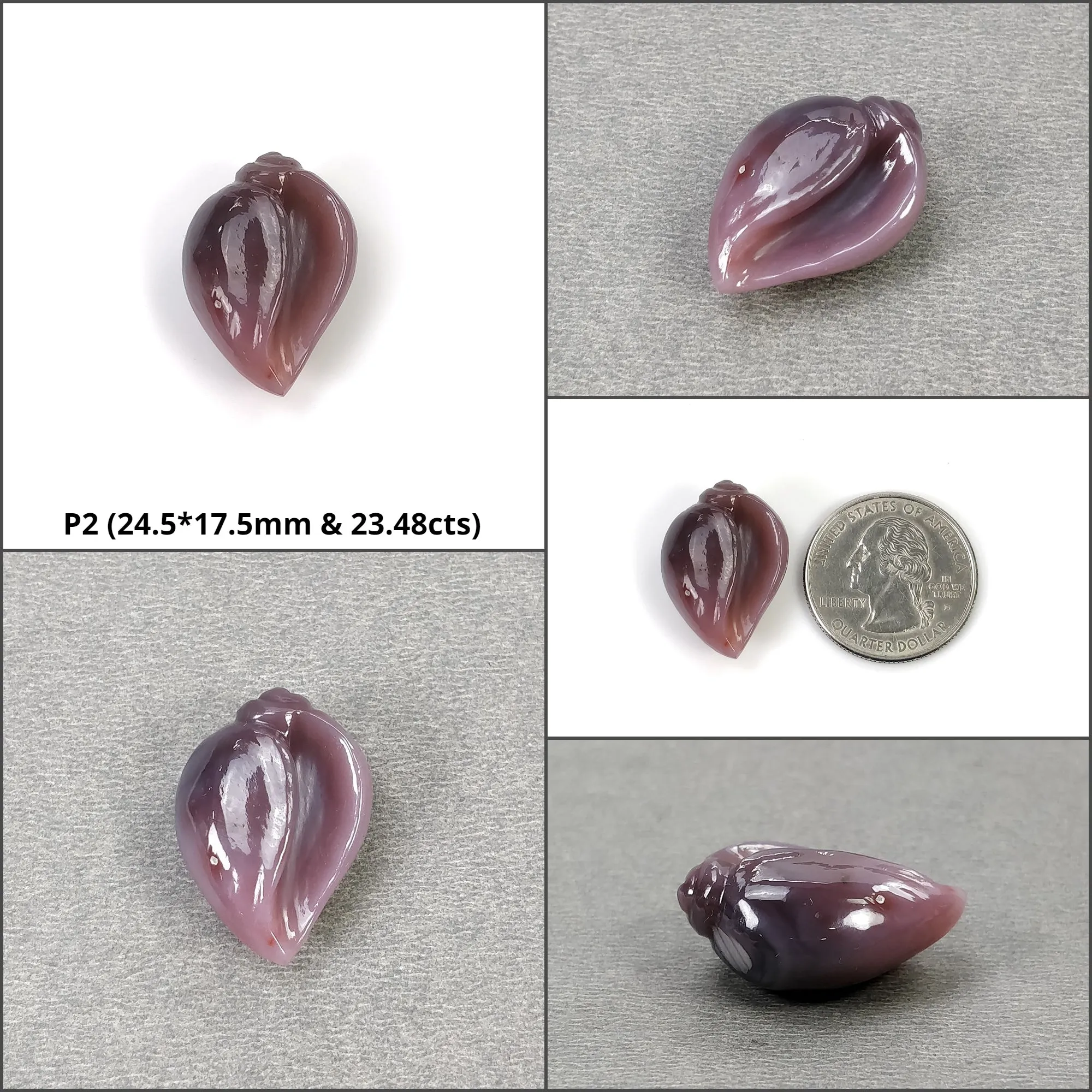 Agate Gemstone Carving : Natural Untreated Unheated Orange Agate Hand Carved SEA SHELL And Uneven Shape Carving