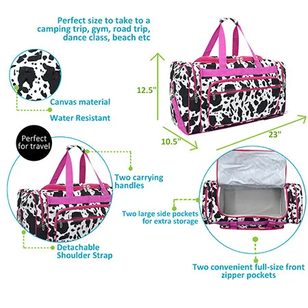 Black Cow Hot Pink NGIL Canvas 23 Duffle Bag