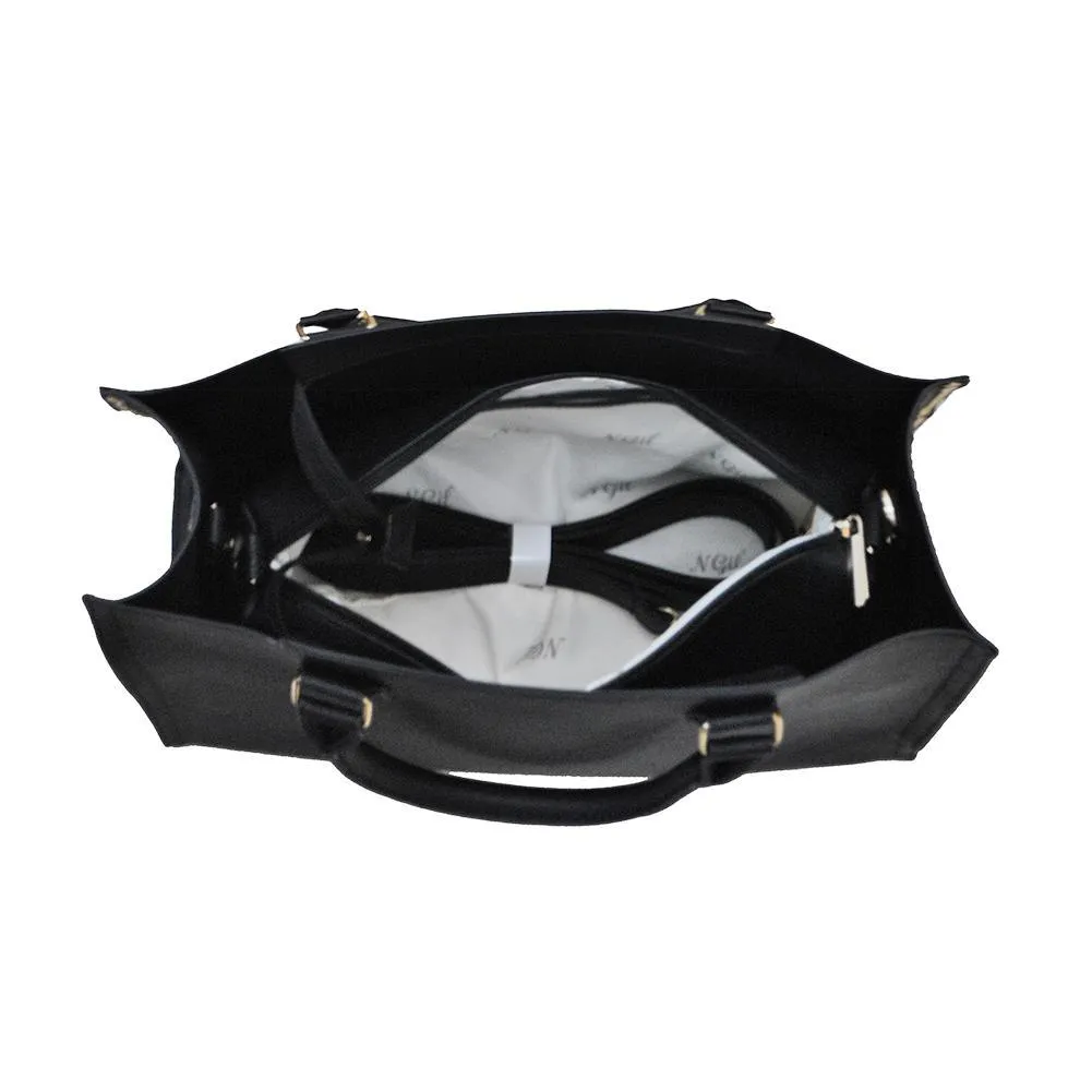 Black NGIL Faux Leather 2-IN-1 Tassel Bag