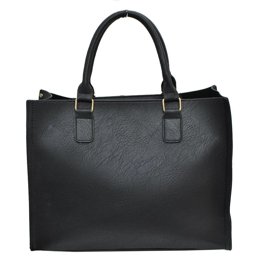 Black NGIL Faux Leather 2-IN-1 Tassel Bag