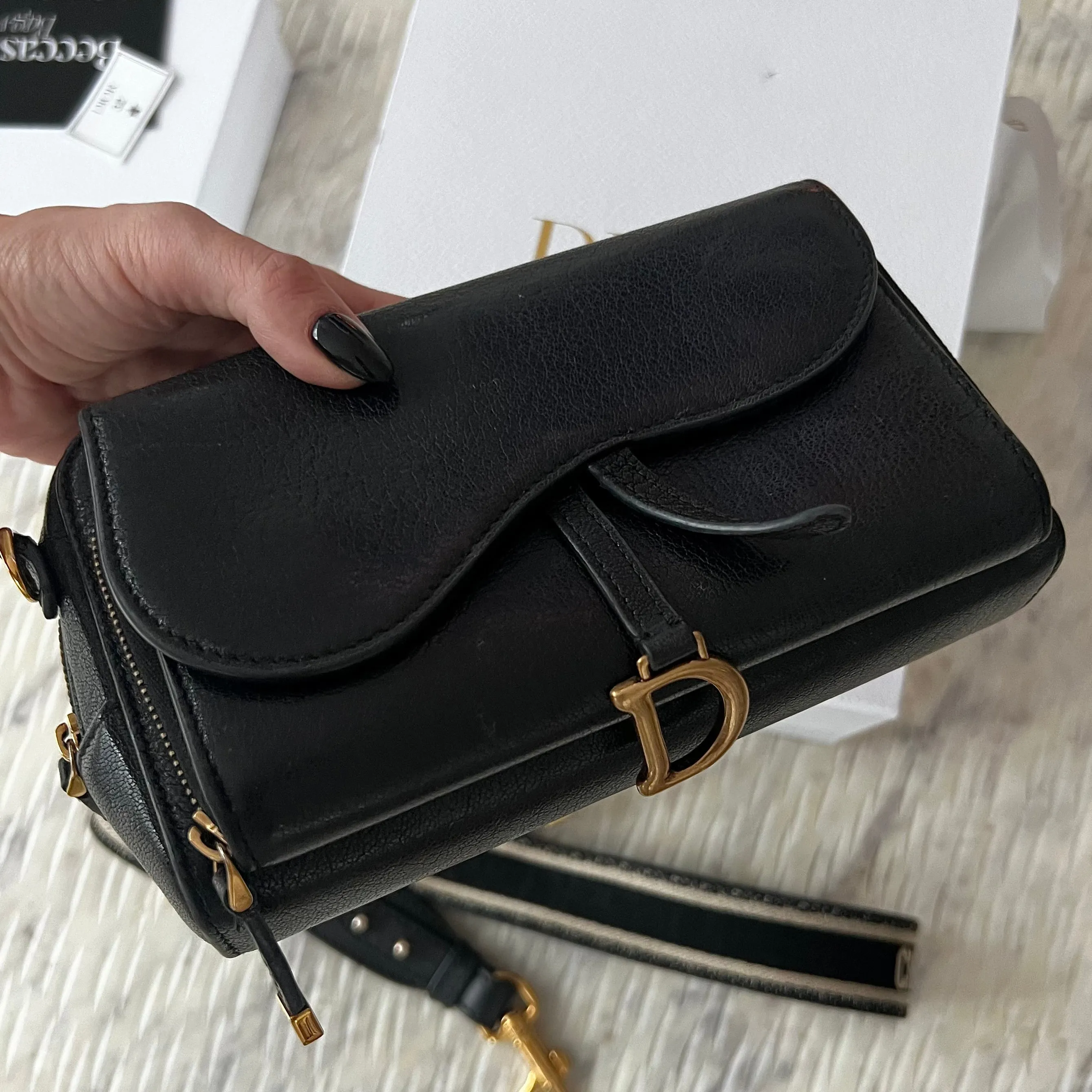 Christian Dior Saddle Double Pouch Luxury Designer Bag