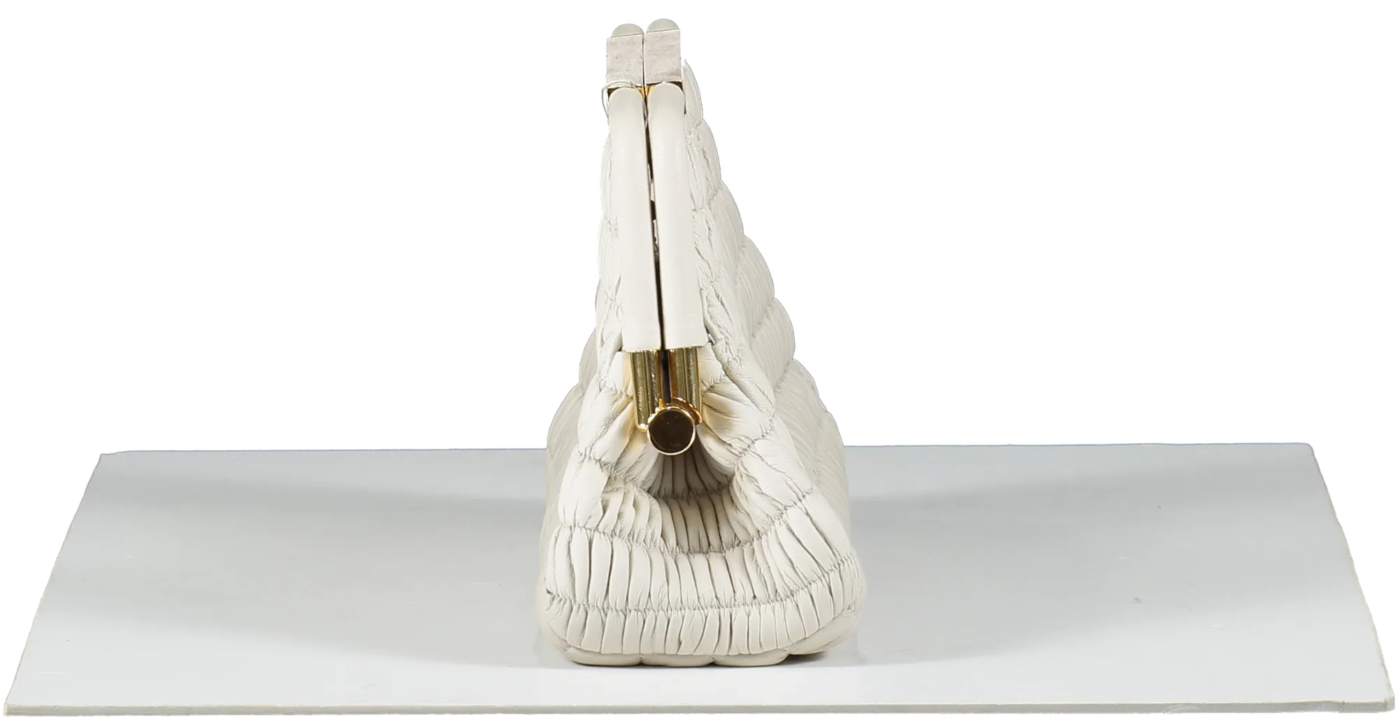 DeMellier Beige The Mini Seville Quilted Clutch Handbag
