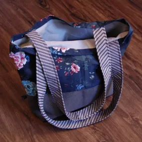 Diagonal Floral Tote