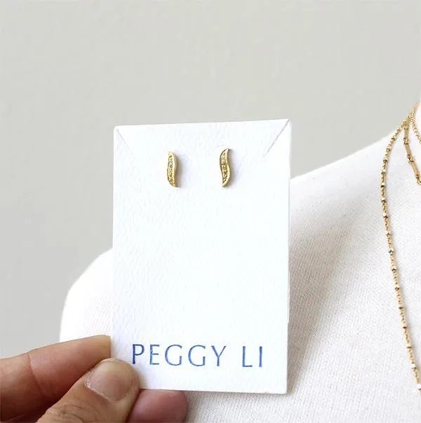 Diamond Wave Stud Earrings