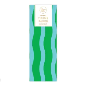 Green and Aqua Stripe Tissue Paper