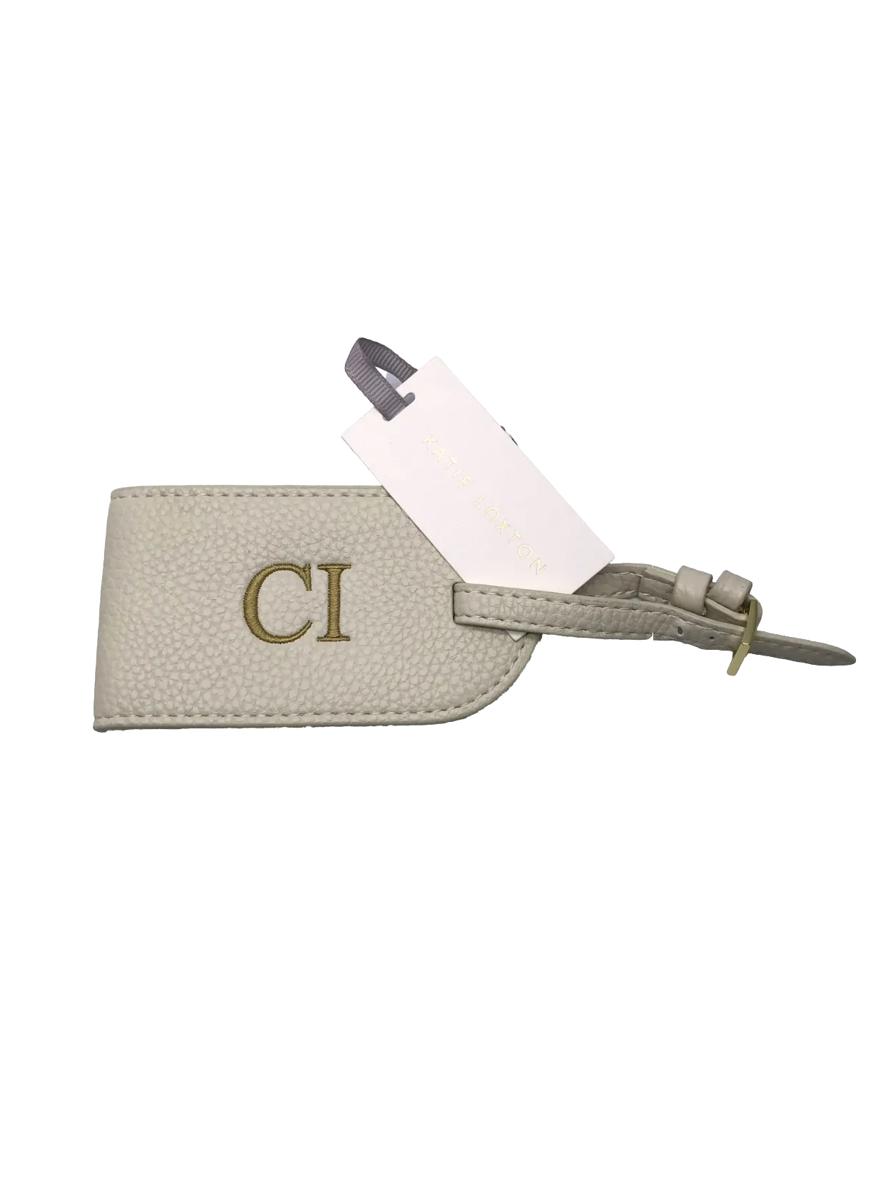 Katie Loxton Cream Personalised Luggage Tag