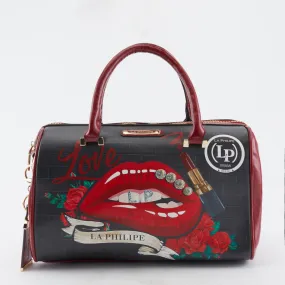 LA PHILIPE LP1022-16 RED LIPS HANDBAG-SATCHEL