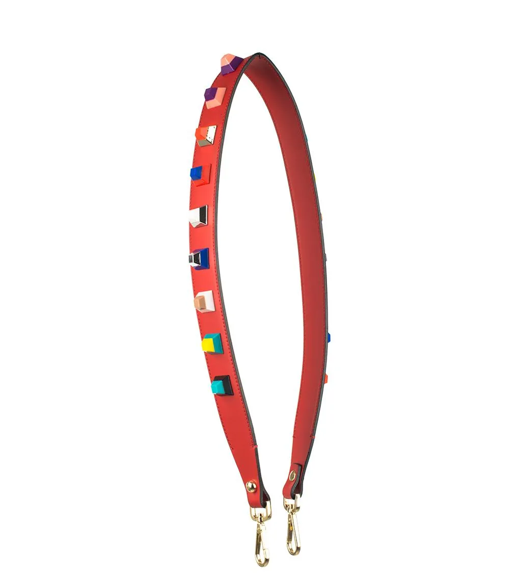 Leather Studded Purse Strap .Hand bag , shoulder strap