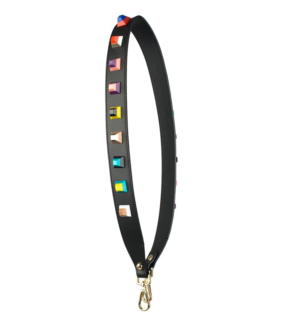 Leather Studded Purse Strap .Hand bag , shoulder strap