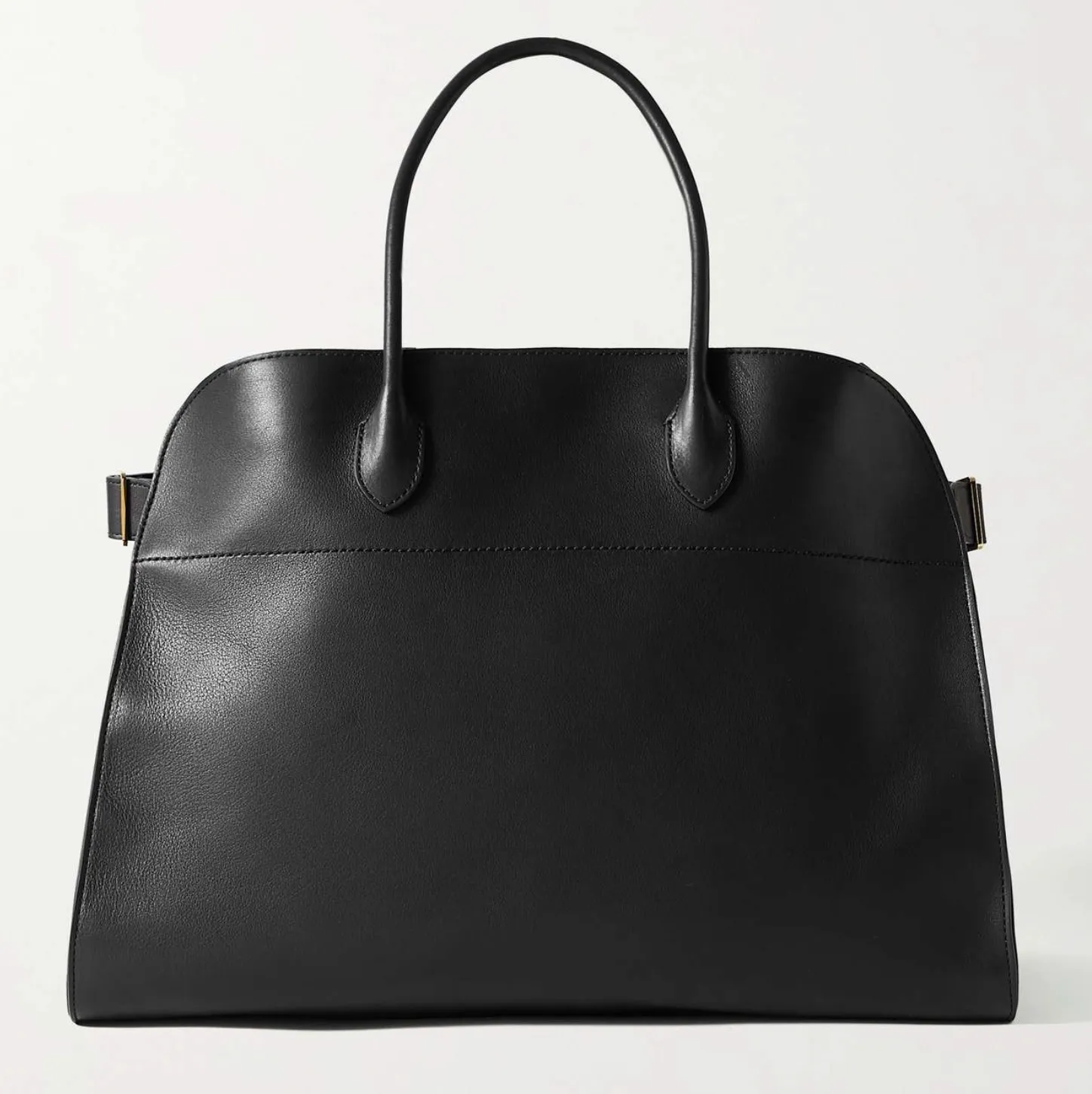 Luxurious Black Leather Tote Bag - Margaux 17 with Buckle Detail