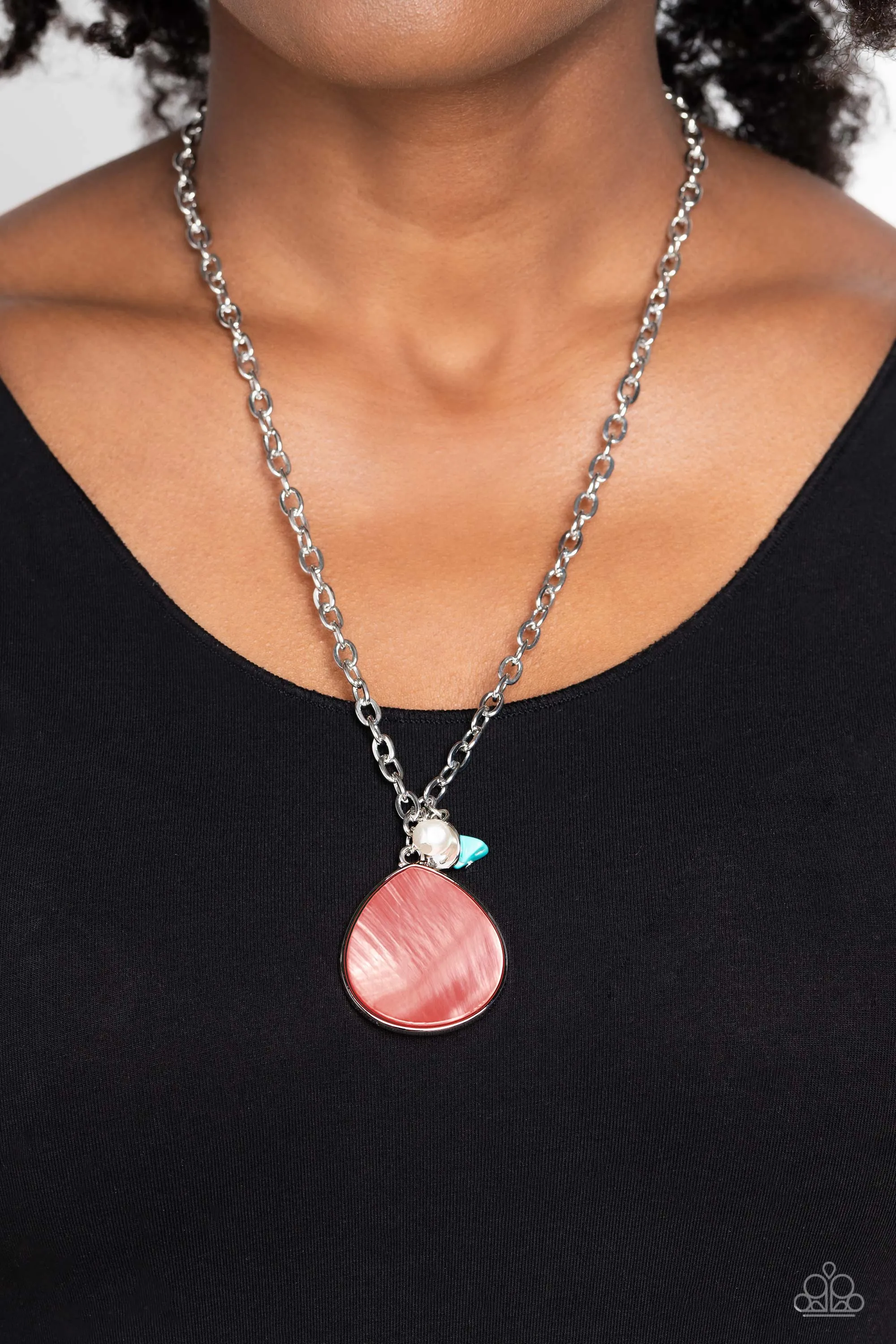 Paparazzi I Put A SHELL On You Orange Necklace & Earring Set