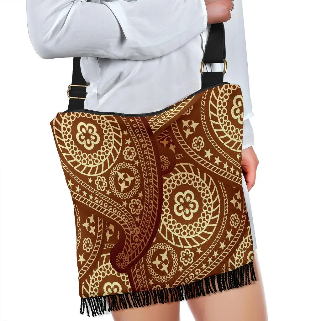 Sweet Brown Paisley Crossbody Boho Handbag