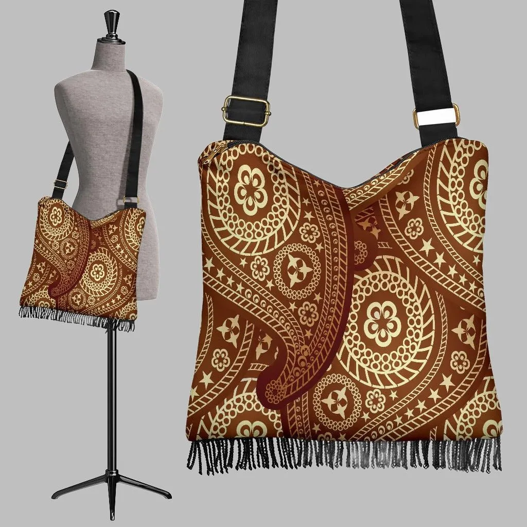 Sweet Brown Paisley Crossbody Boho Handbag