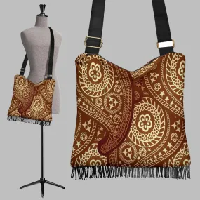 Sweet Brown Paisley Crossbody Boho Handbag