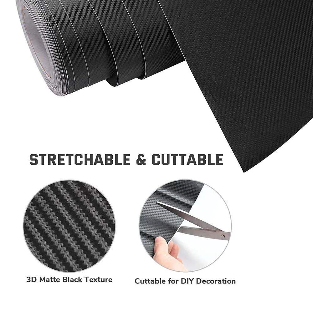 TheLAShop Carbon Fiber Wrap 100ft x 5ft 3D Car Vinyl Sticker Roll Black