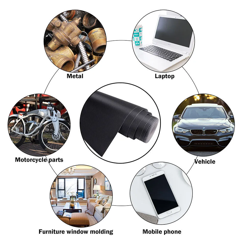 TheLAShop Carbon Fiber Wrap 100ft x 5ft 3D Car Vinyl Sticker Roll Black