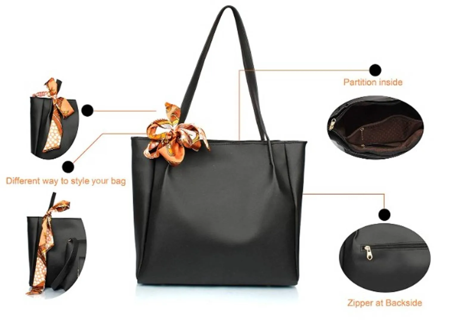 TMN Black Combo of Handbag WITH SLING and  Golden Chain.