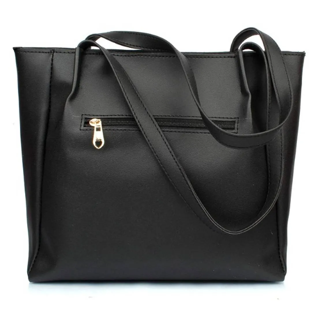 TMN Black Combo of Handbag WITH SLING and  Golden Chain.