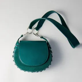 Women Laceup Leather And Suede Gyps Pm Handbag - Green